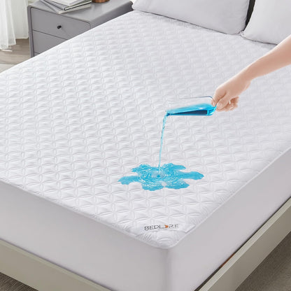 BEDLORE Waterproof Mattress Protector, California King Size Noiseless Mattress Pad with Deep Pocket