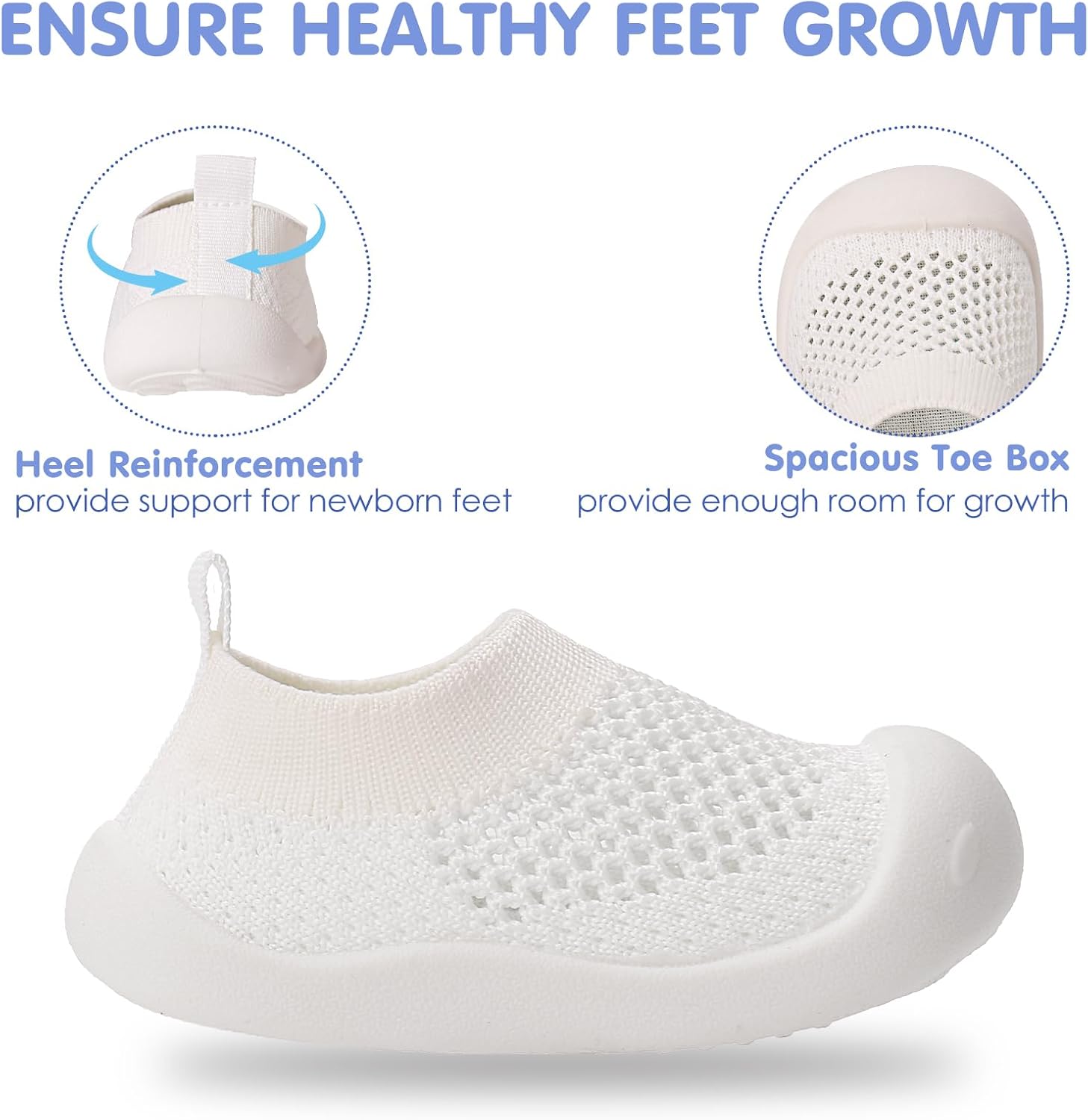 Baby Walking Shoes Toddler Girl Boy Soft Sole Breathable Mesh Slip on Summer Wide Shoes Infant