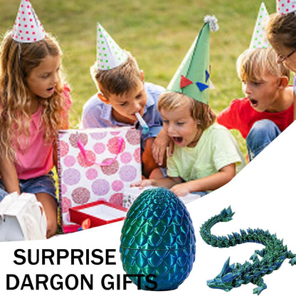 Cessfle 3D Printed Dragon in Egg, Crystal Dragon Eggs with Dragon Inside, Full Articulated Dragon