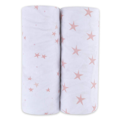 Changing Pad Cover - Cradle Sheet 100% Jersey Cotton 2 Pack for Baby Girl-Dusty Rose and Mauve Pink