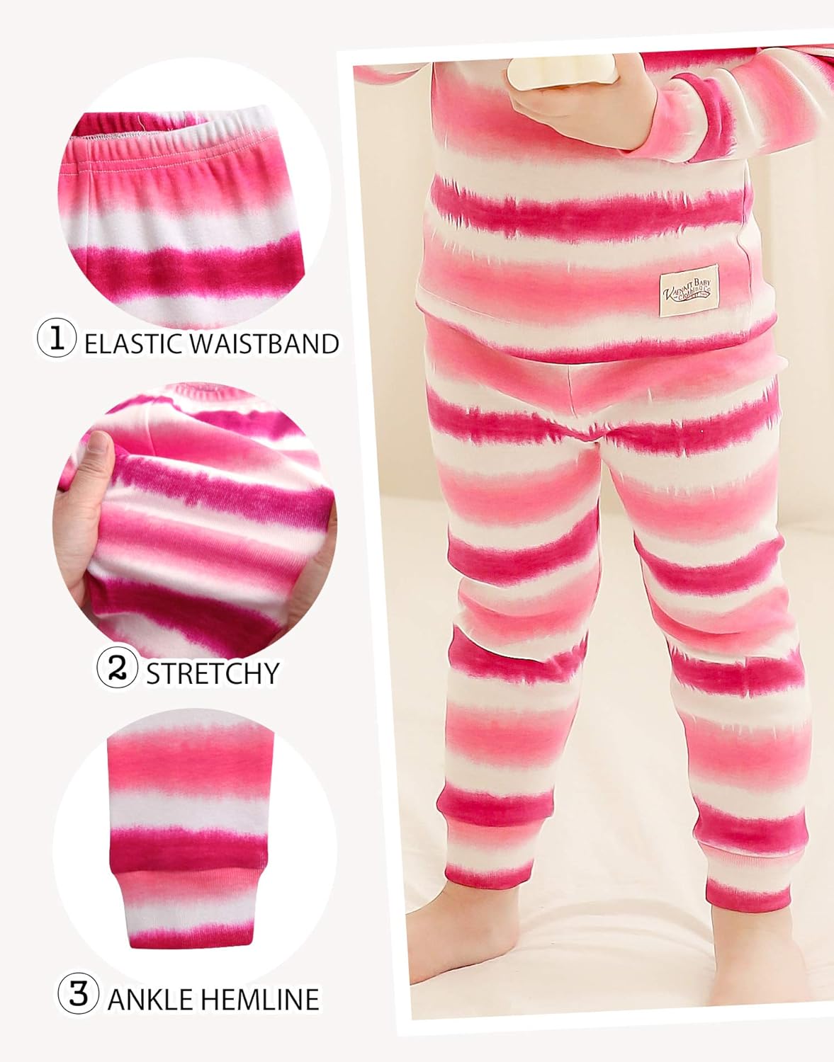 VAENAIT BABY 12M-12Y Toddler Kids Boys Girls 100% Cotton Marbling Tiedye Sung Fit Sleepwear Pajamas
