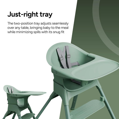 Mompush Olli 7-in-1 Convertible High Chair for Babies and Toddlers – Adjustable Height & Footrest