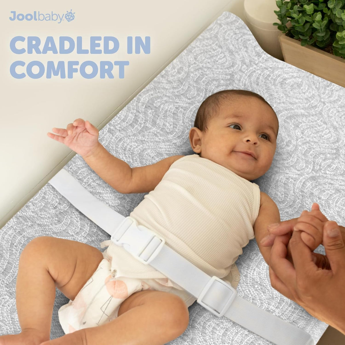 Jool Baby Soft Changing Pad + Washable Cover, Non-Slip - Fits Standard Changing Tables & Dressers