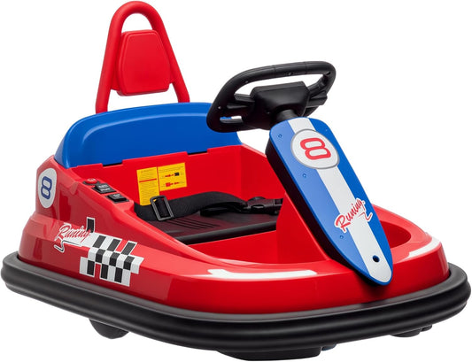 Aosom Toddler Bumper Car, 360° Rotation 6V Kids Electric Ride on Bumper Car with EVA Bumper Edges