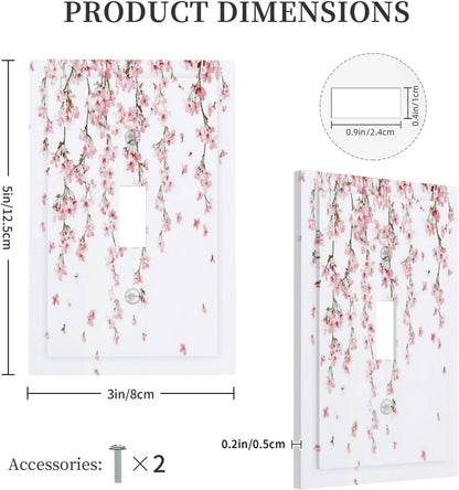 Decorative Light Switch Cover Sakura Plant Floral Pink Flowers 1 Gang Single Toggle Device