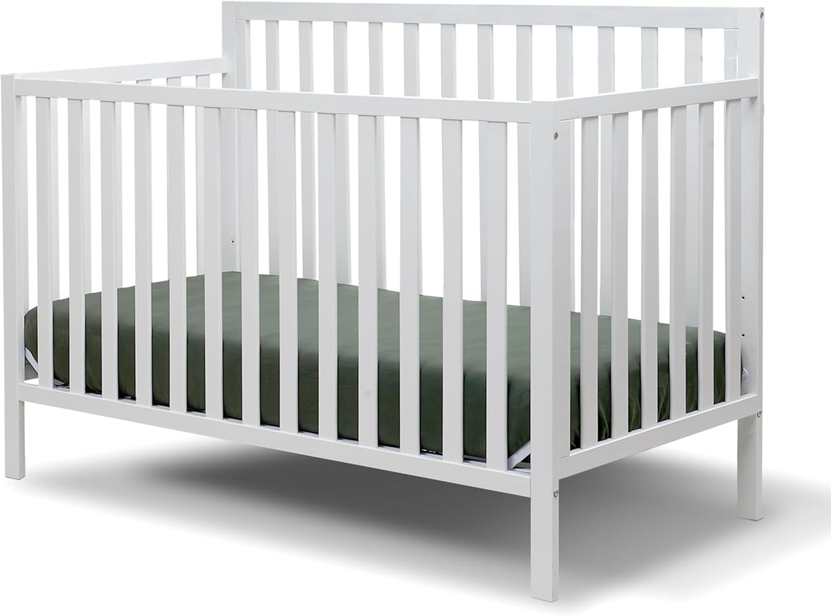 Sorelle Essex Euro 4-in-1 Convertible Crib & Changer – Nursery Furniture Set, Wooden Baby Crib with