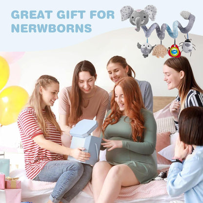 Jollybaby Baby Car Seat Stroller Toys, Plush Activity Hanging Spiral Activity Pram Crib with Music