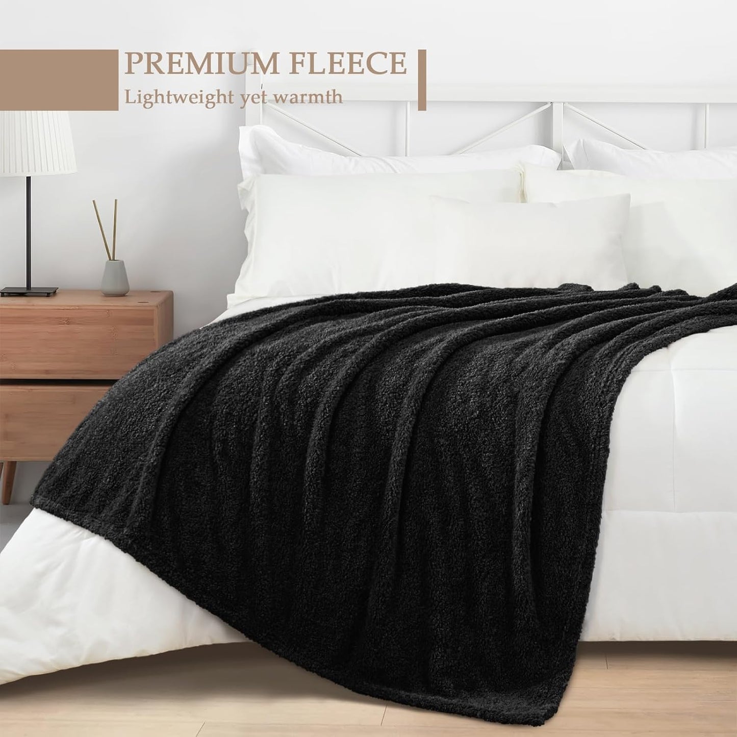 Exclusivo Mezcla Fleece Throw Blanket for Couch Sofa, Soft Warm and Fluffy Blankets for Women Men