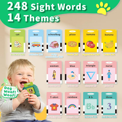 Toddler Toys Talking Flash Cards for 1 2 3 4 5 6 Year Old Boys and Girls, Autism Sensory Toys for
