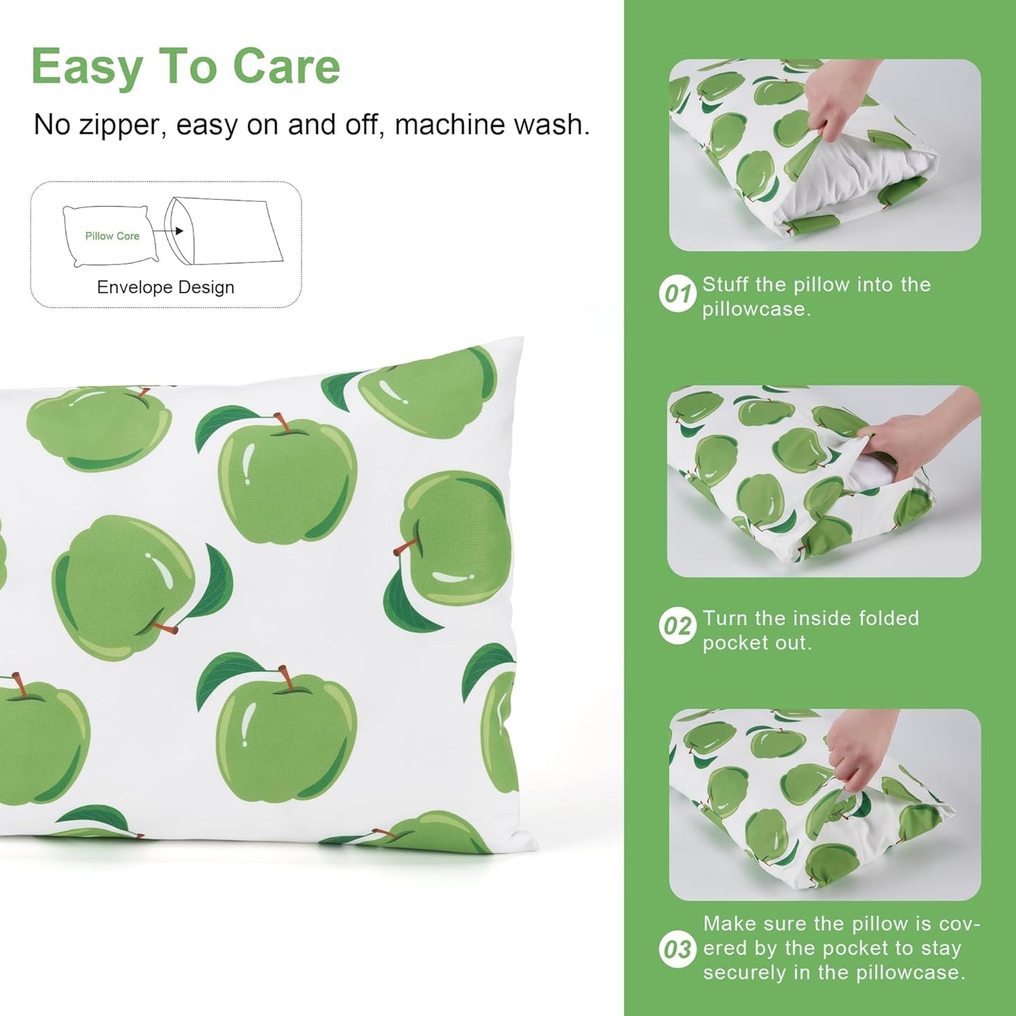 TILLYOU Toddler Pillowcases 13 x 18 Travel Pillow Case 2 Pack, Kids Pillowcases Machine Washable
