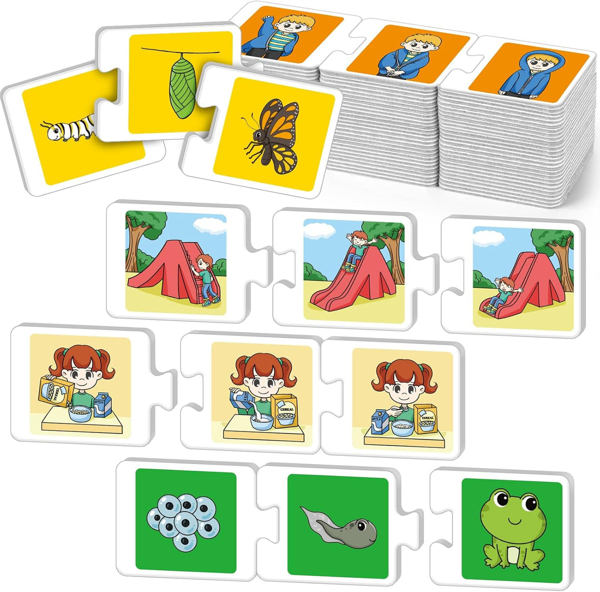 Sequencing Puzzle Cards,Sequence Board Game for Kids,Speech Therapy Materials for