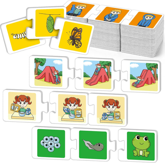 Sequencing Puzzle Cards,Sequence Board Game for Kids,Speech Therapy Materials for