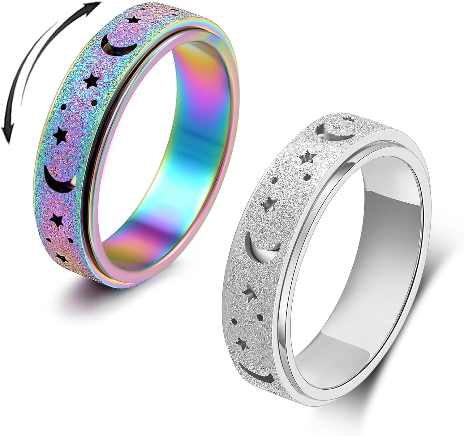 OreilleStar Anxiety Ring for Women Spinner Ring Fidget Ring Fidget Toys Adults Spinner Rings