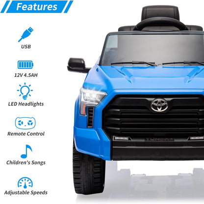 Electric Car for Kids, Licensed Toyota Tundra 12V Electric Truck, Off-Road Kids Pickup Car