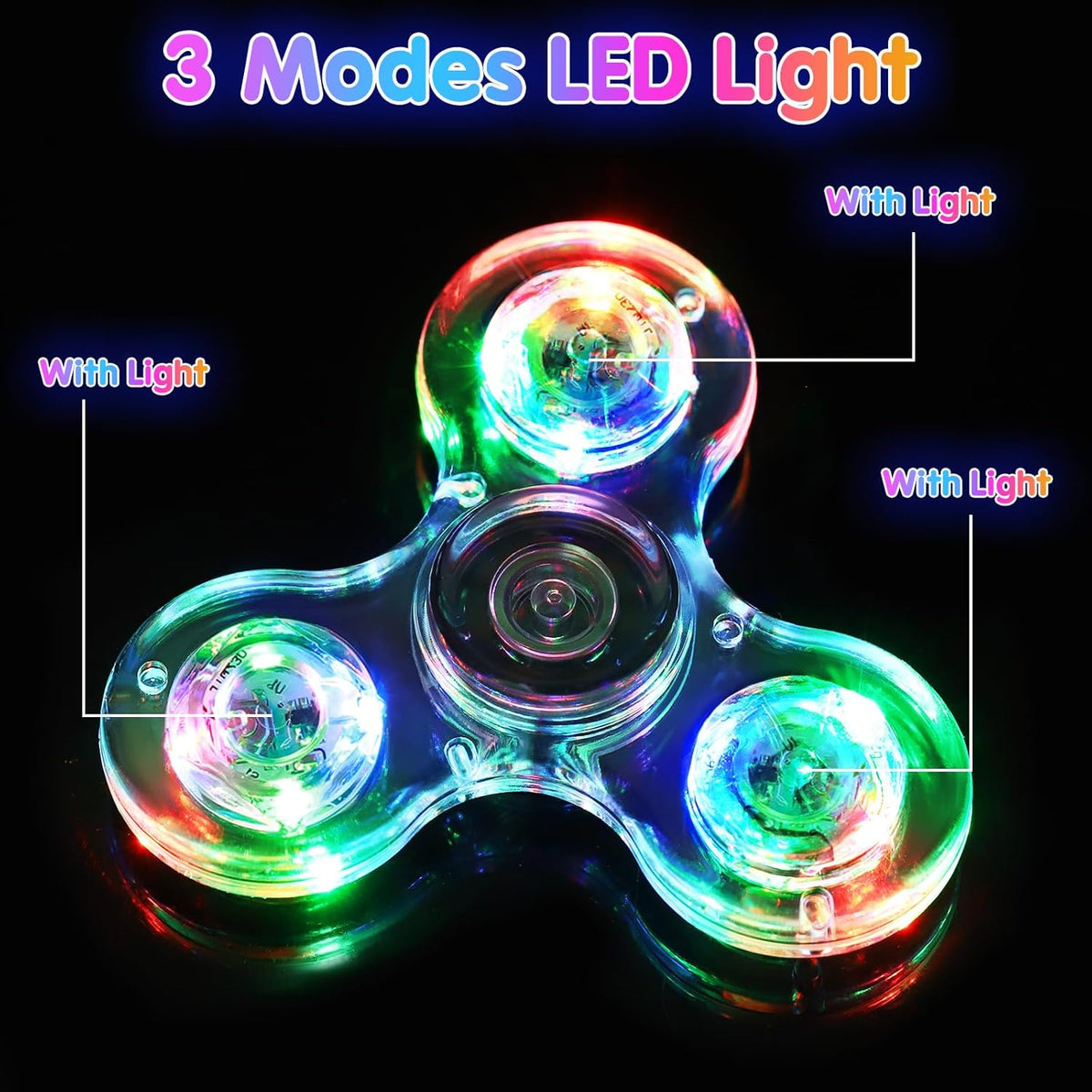 Gigilli Fidget Spinners 12 Pack, Party Favors LED Light Up Bulk Fidget Spinners, Kids Fidget Toy