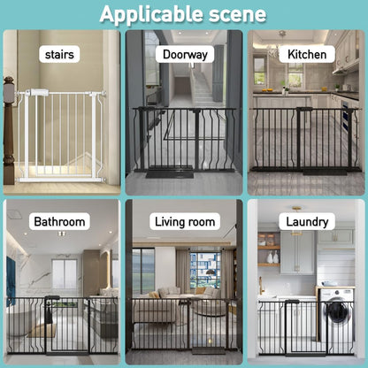 WAOWAO Baby Gate 57.48-62.17" Extra Wide Pressure Mounted Walk Through Swing Auto Close Safety