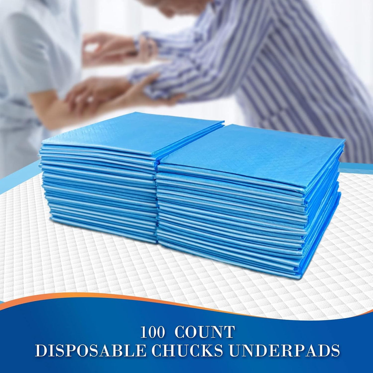 100 Count Disposable Beds Pads,23"x36" Waterproof Adults Incontinence Chucks Underpads,Absorbent