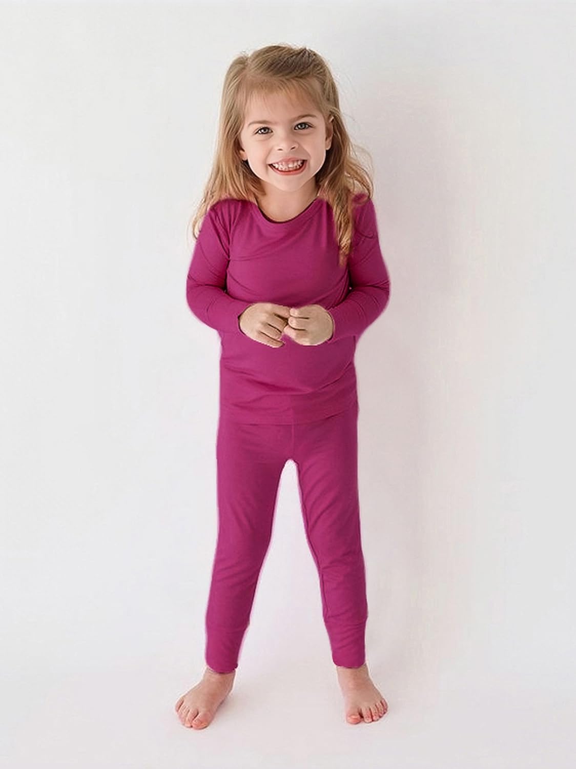 BABY 2T-10Y Toddler Kids Girls Boys Soft Comfy Viscose 2pcs Set Long Sleeve Plain Shirts and Pants