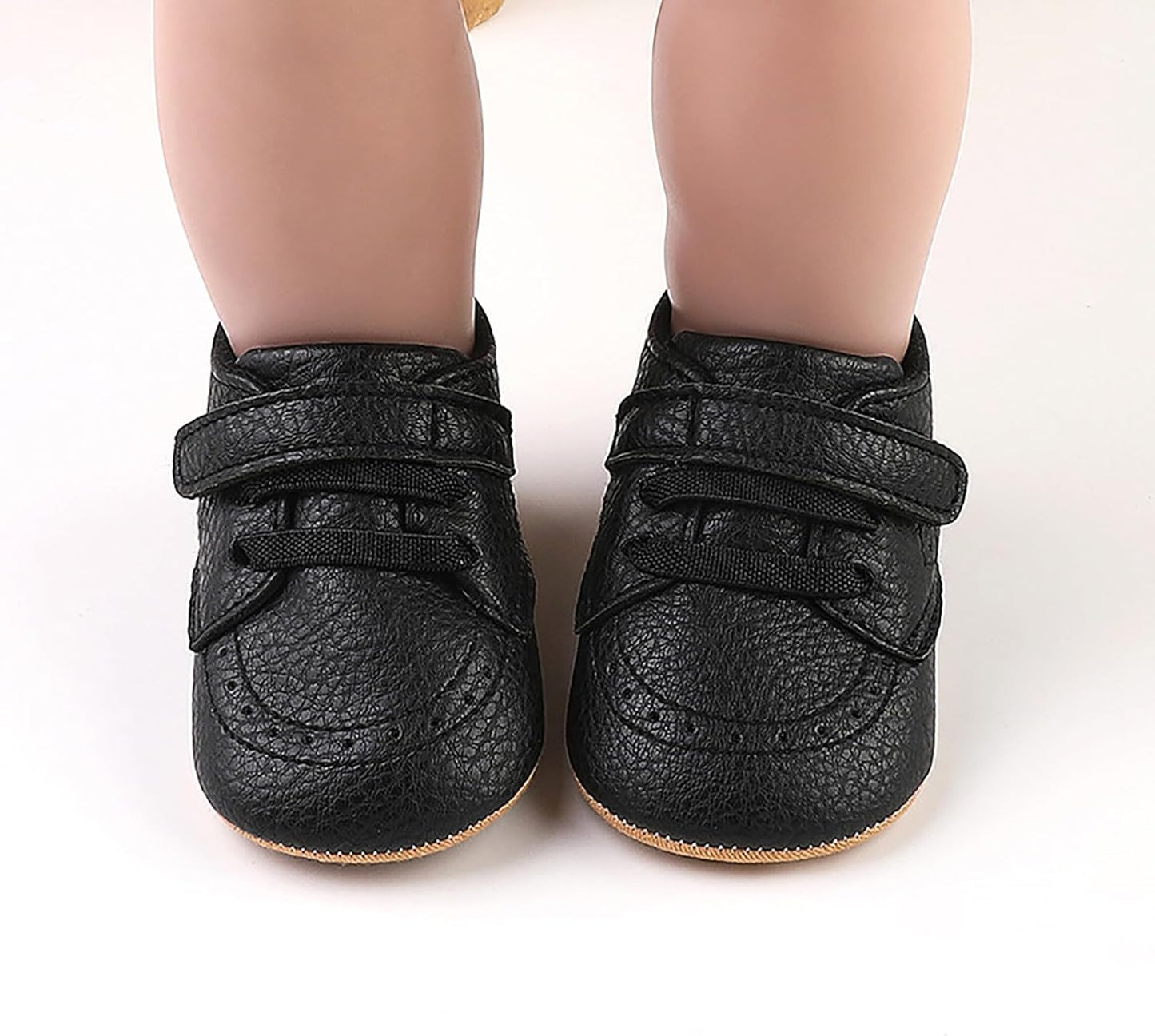 SOFMUO Baby Boys Girls High Top Ankle PU Leather Sneakers Soft Rubber Sole Infant Moccasins Newborn