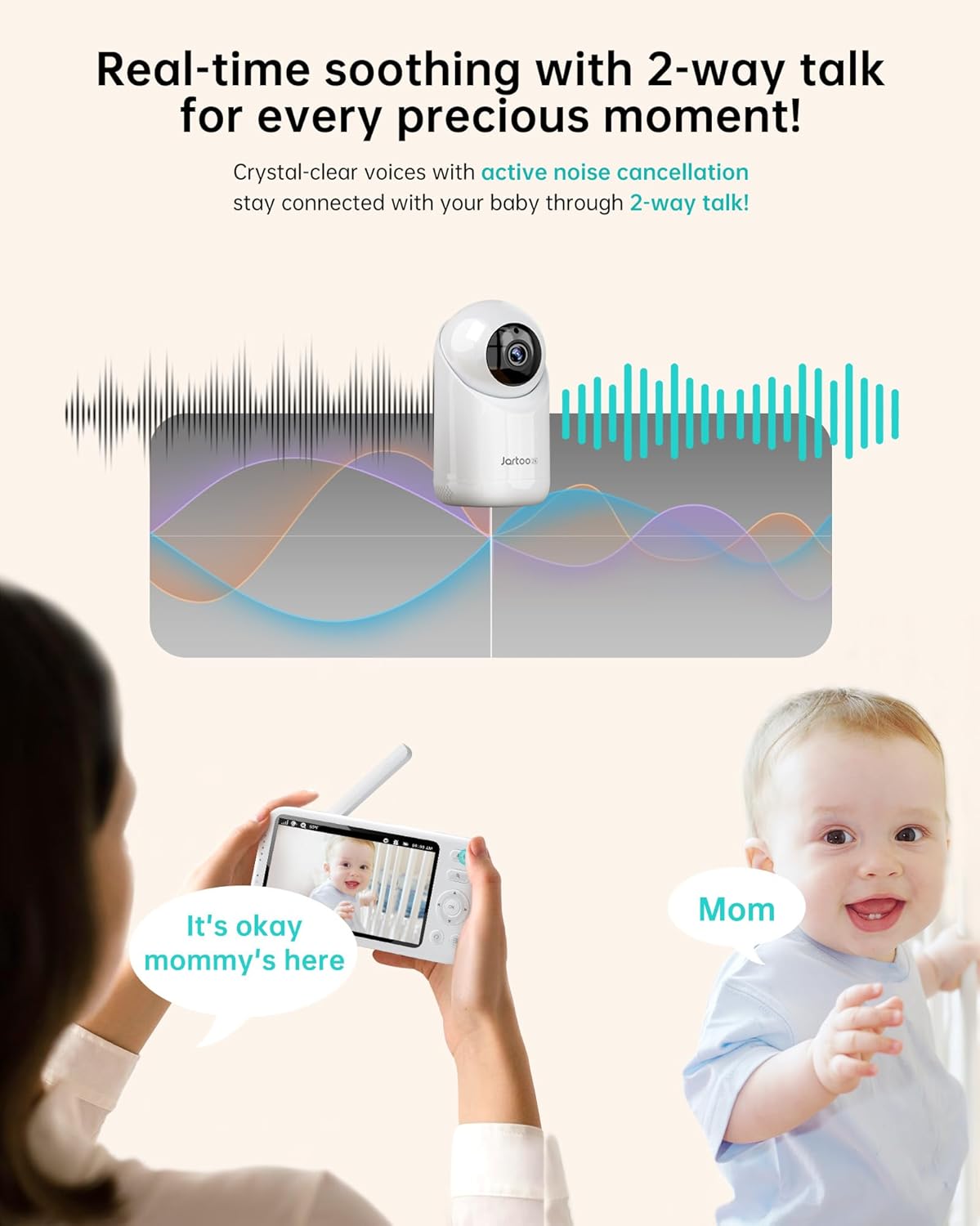 2K Video Baby Monitor with Camera and Audio, 3000ft Long Range Baby Monitor No WiFi 5.5" FHD Screen