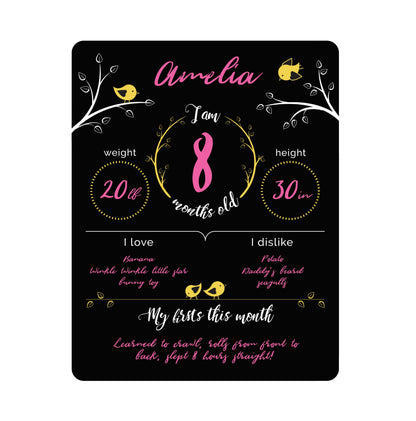 Felt Like Sharing Baby Milestone Chalkboard Sign (12”x16”, 3 Markers)