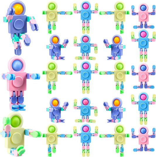 Hanaive 8 Pcs Robot Fidget Spinners Transformable Fingertip Gyro Chain Toy Fidget Sensory Toys