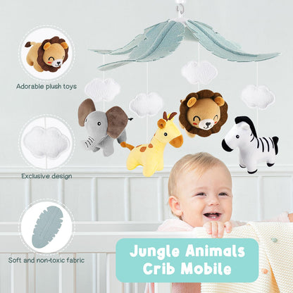 PIIKAGO Animals Crib Mobile for Boys & Girls - Safari Baby Mobile for Crib with Upgraded 3-Mode