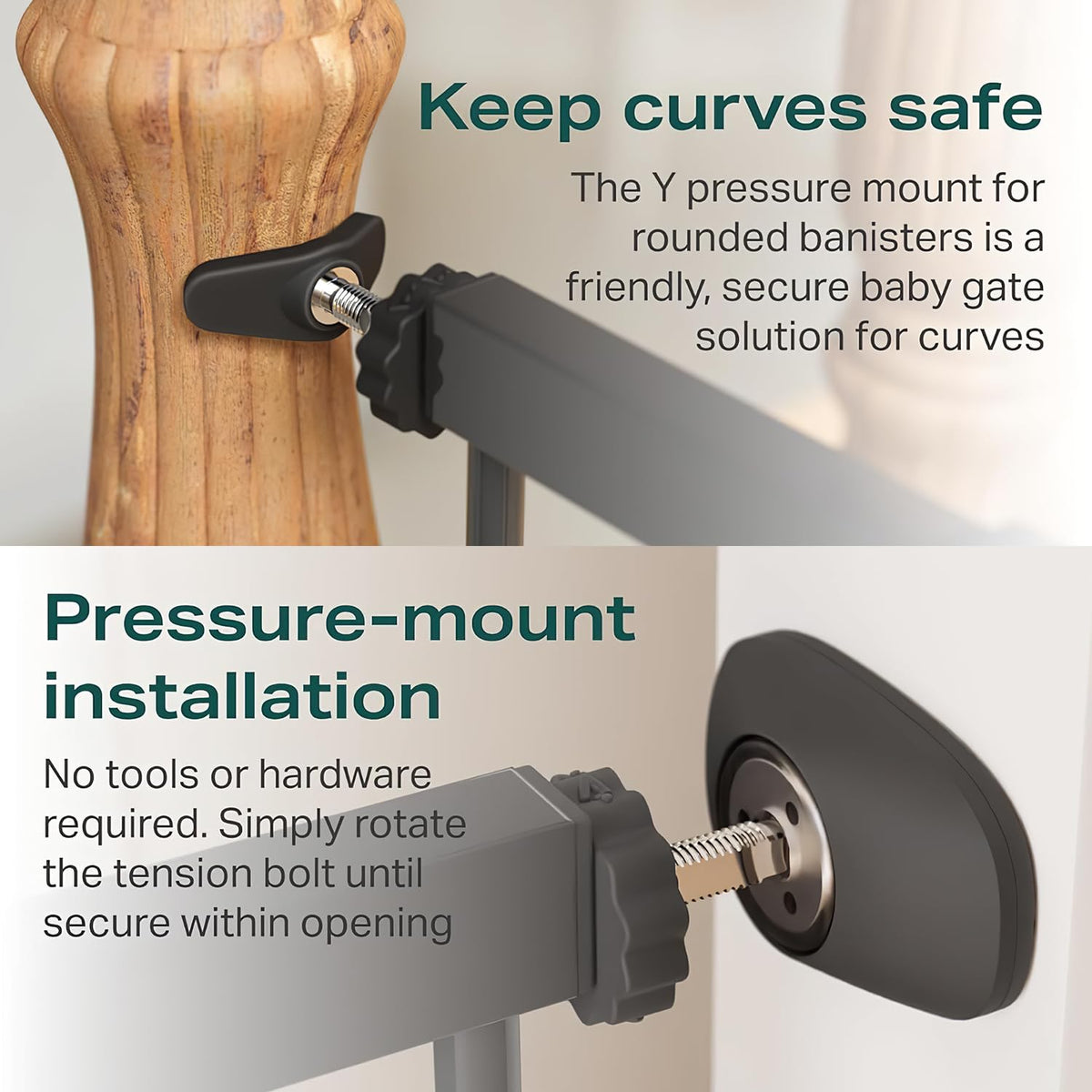 Cumbor 2 Pack 29.7-46" Baby Gate for Stairs, Mom's Choice Awards Winner-Auto Close Dog Gate for