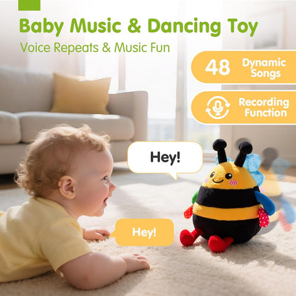 hahaland Baby Toy for 6 + 12 18 Months – Crawling Musical Dancing Bouncing Learning Bee Plush