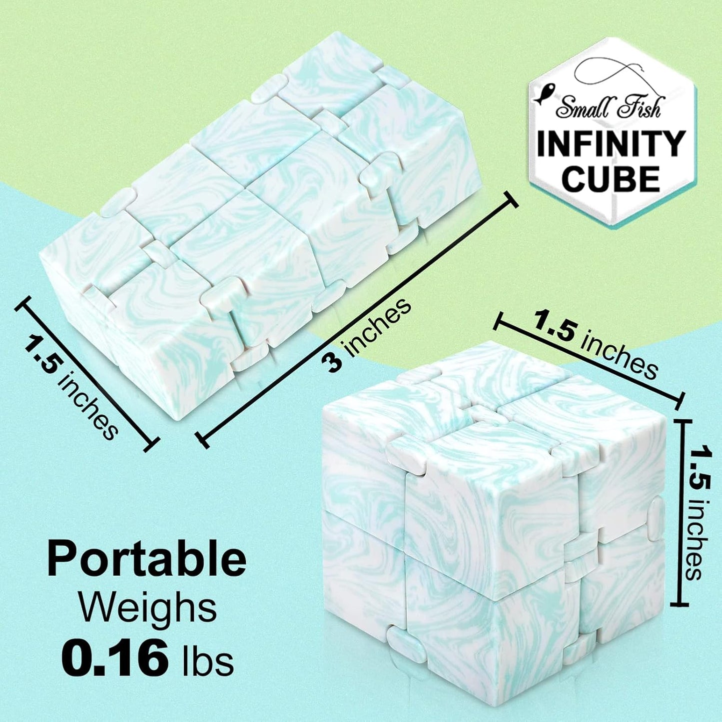 SMALL FISH Infinity Cube Sensory Fidget Toy, Sensory Tool EDC Fidgeting Game for Kids and Adults
