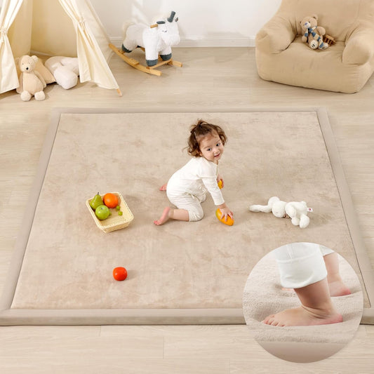 1.3" Thick Baby Play Mat for Floor Playpen,71x59 Large Foam Tummy Time Mat,Padded Support Soft