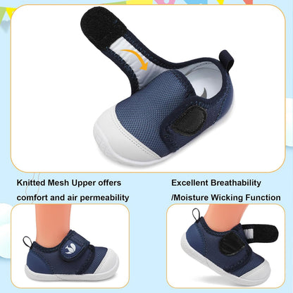 FEETCITY Baby First Walking Shoes Boys Girls Infant Sneakers Crib Shoes Breathable Lightweight Slip