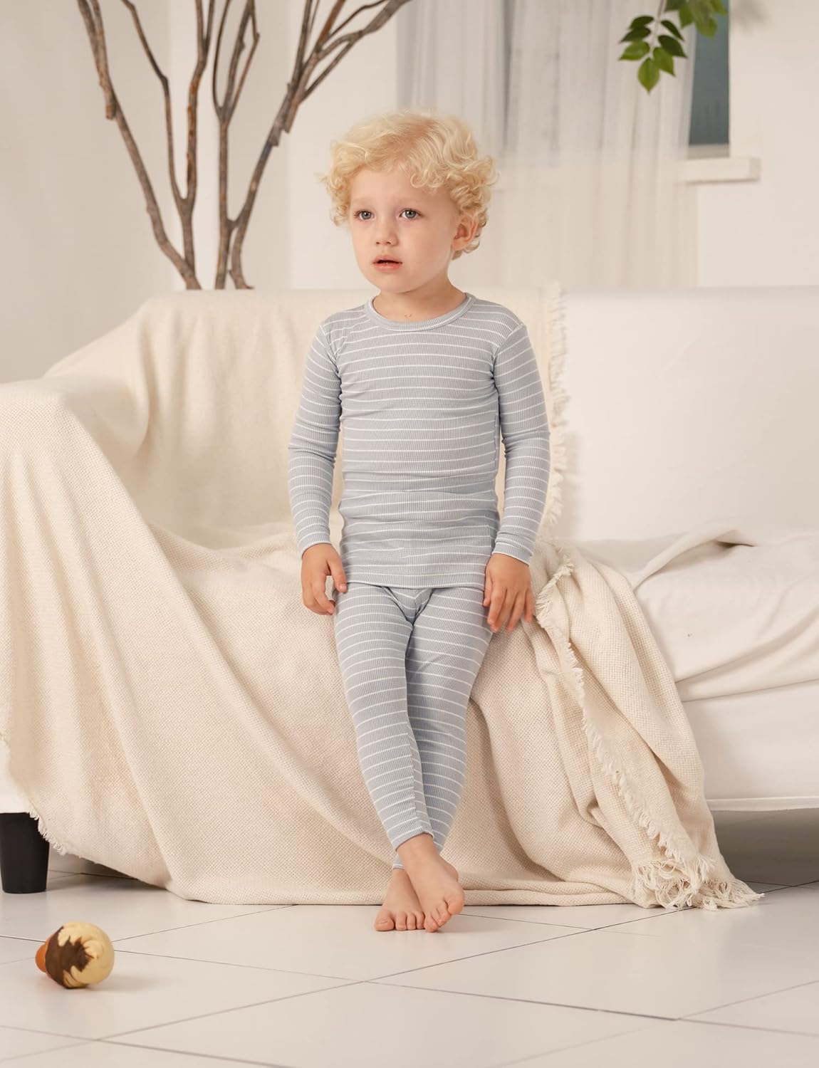 AVAUMA Stripe Pattern Baby Boys Girls Pajama Set Kids Toddler Snug fit Ribbed Sleepwear pjs for