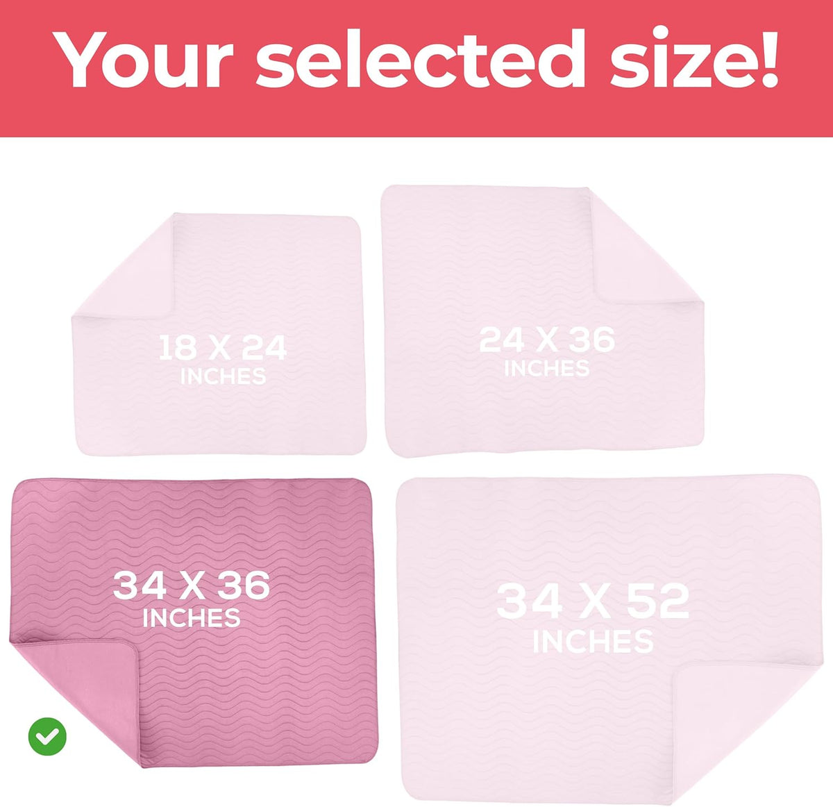 Utopia Bedding Washable Underpads 34" x 36" (Pack of 4), Waterproof Reusable Heavy Absorbency
