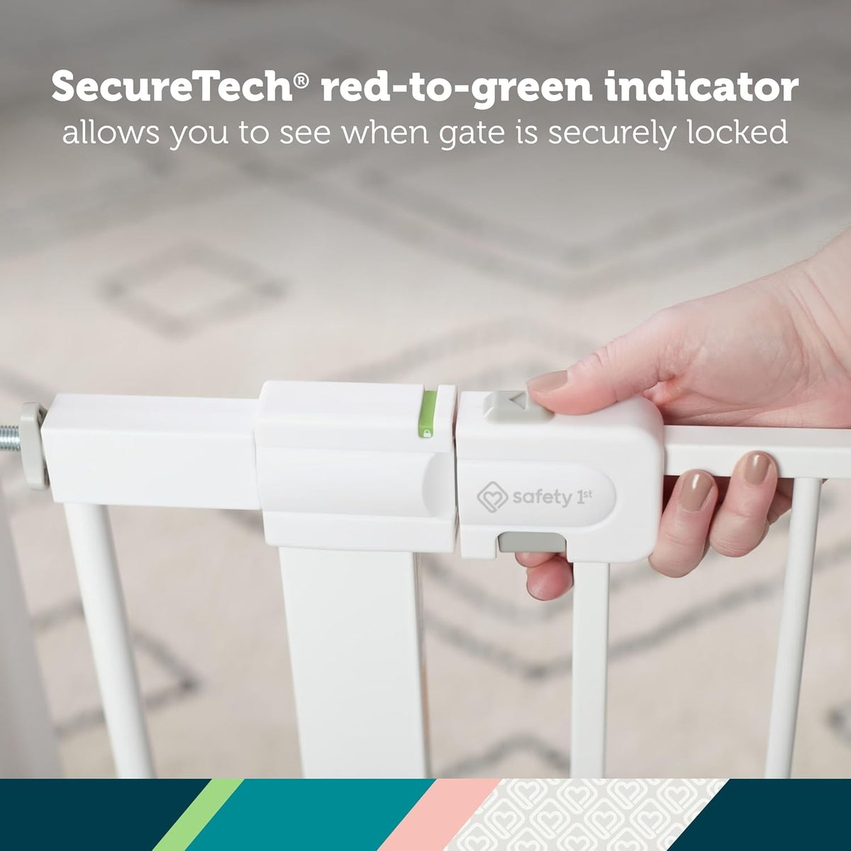 Safety 1st Easy Install Walk Thru Baby Gate for Doorways, Gate With Door, Dog Gates, Fits 29"-38"