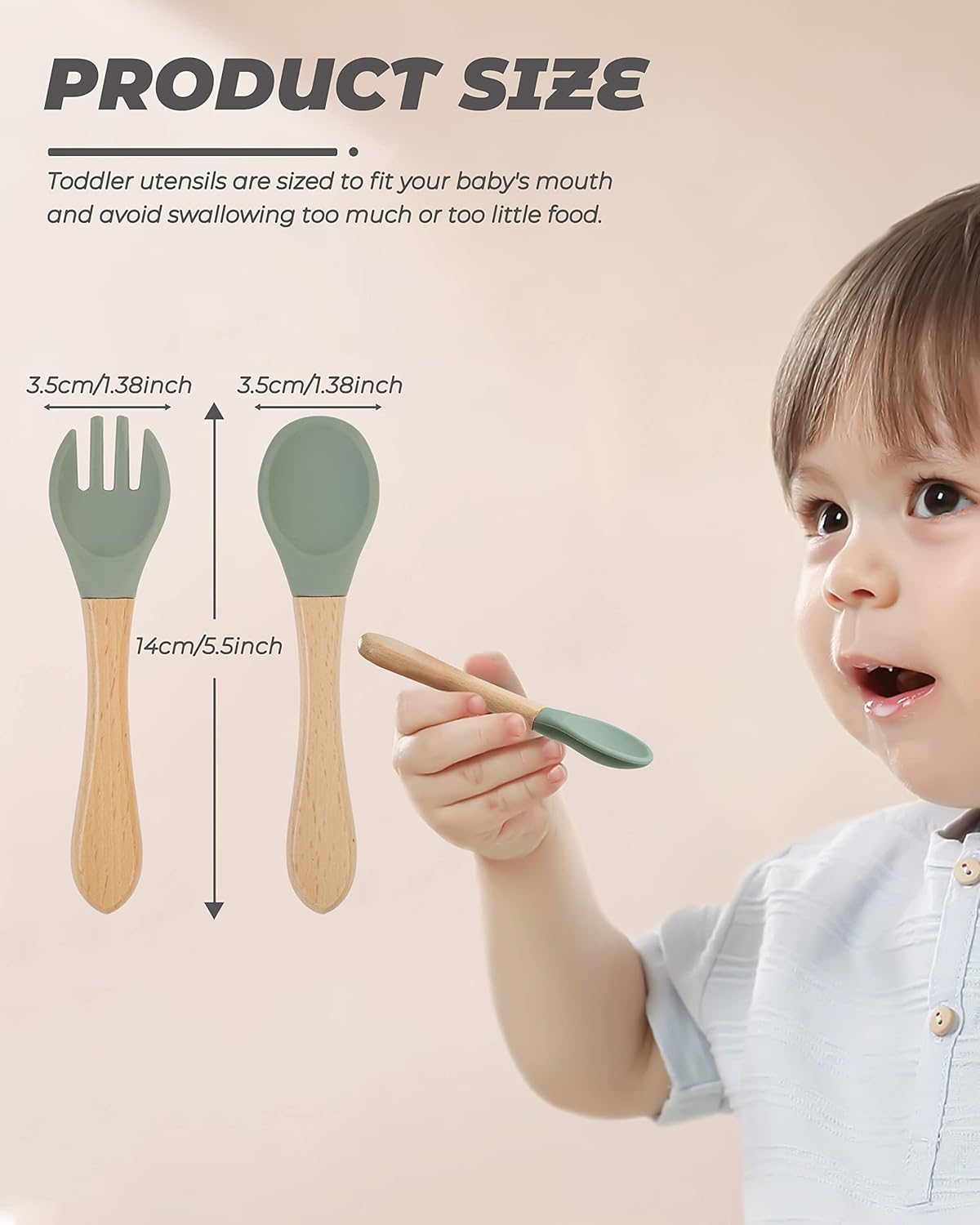 10 pcs Baby Spoons and Forks, First Stage Baby Led Weaning Spoons, Chewable Baby Utensils for