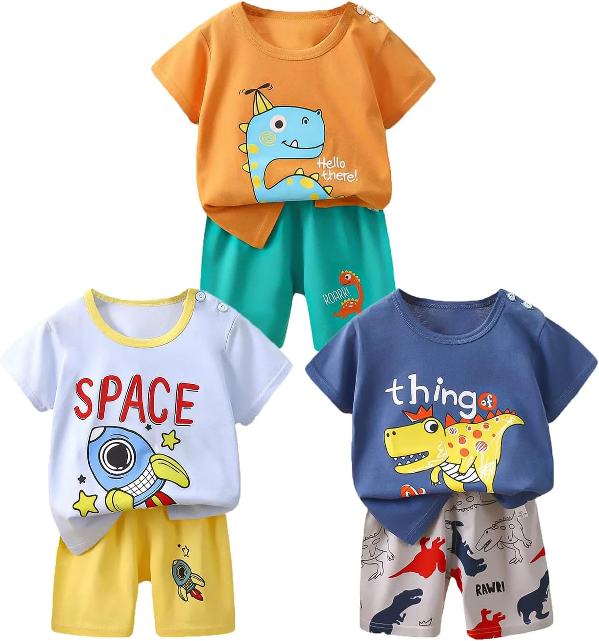 Toddler Baby Boy Clothes for 2t 3t Boys Cute Summer Short Sleeve T-Shirt Tops Shorts Clothes Sets