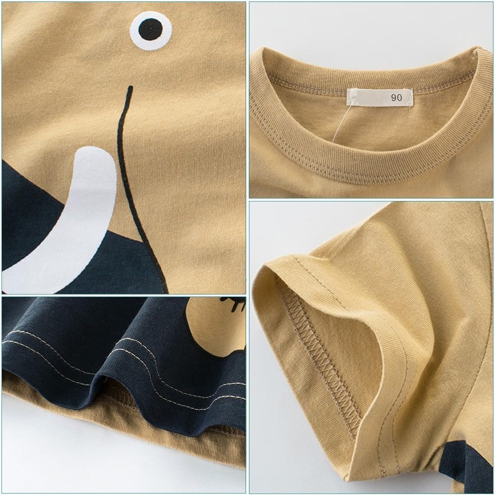 Boys' 4-Pack Excavator Short Sleeve Crewneck T-Shirts Top Tee Size 2-7 Years Toddler Boys' Value