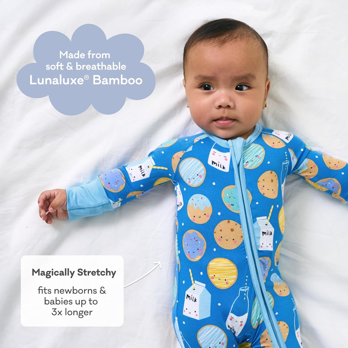 Little Sleepies Pajamas for Baby Boys & Girls, Viscose from Bamboo Baby Pajamas, Preemie & Newborn
