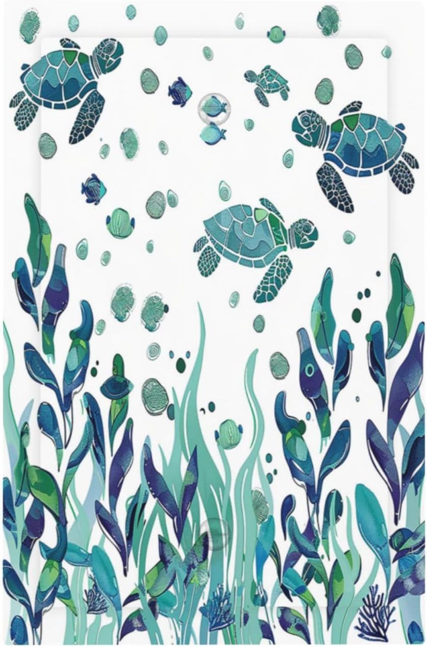 Light Switch Cover Plate Vibrant Turtle Seagrass Watercolor Painting 1 Gang No Device Blank