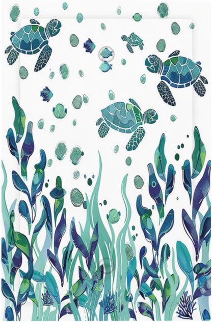 Light Switch Cover Plate Vibrant Turtle Seagrass Watercolor Painting 1 Gang No Device Blank