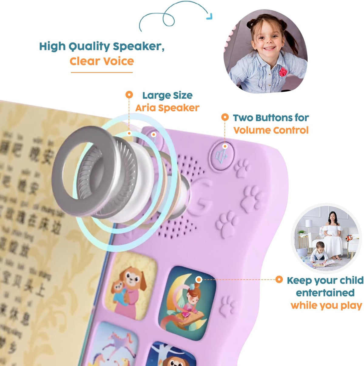 GO GO Learning Chinese is Fun Vol 3: 8 Bedtime Songs for Toddlers, Baby Sound Book, Chinese