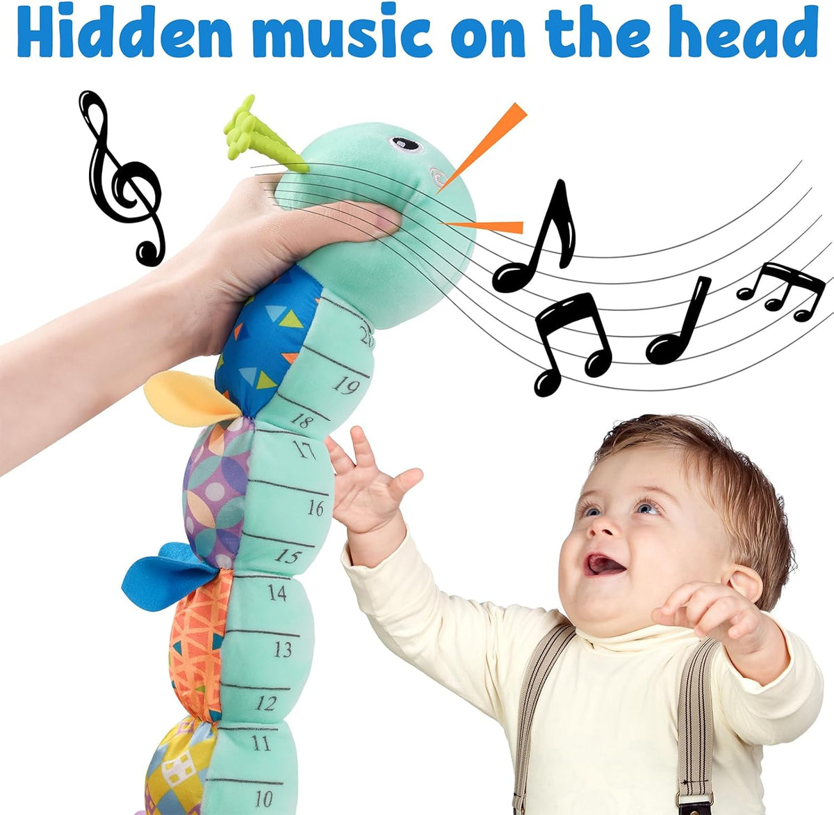 LIGHTDESIRE Baby Toys Musical Caterpillar,Infant Stuffed Animal Toy with Crinkle and Rattles,Soft
