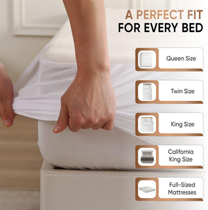 Waterproof Organic Mattress Protector California King - Organic Cotton Breathable Mattress Pad