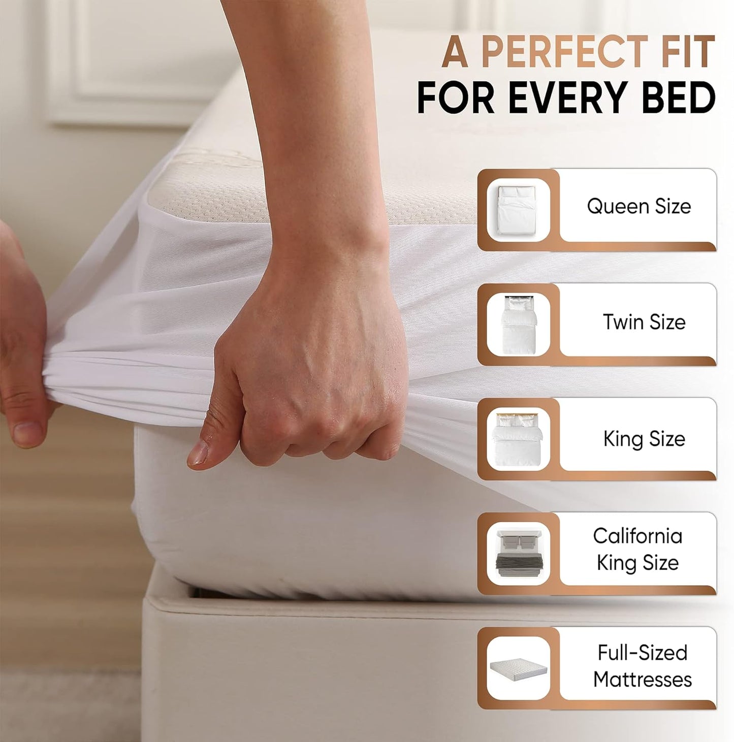 Waterproof Organic Mattress Protector Full - Organic Cotton Breathable Mattress Pad Cover - 200 GSM