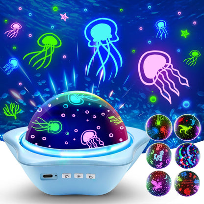 Jellyfish Baby Night Light Projector, Dinosaur+Jellyfish+Unicorn Night Light Projector, 96