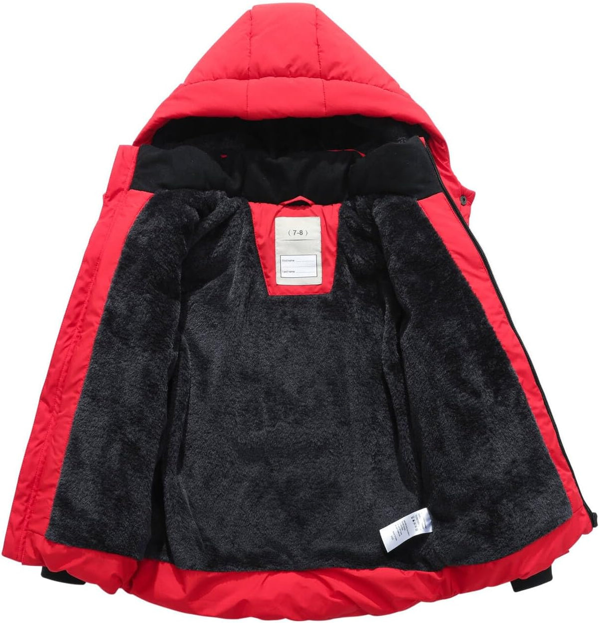 Kids Boy's Winter Coat Fleece Lined Waterproof Jacket Puffy Cotton Coat Thick Hooded Down Outdoor