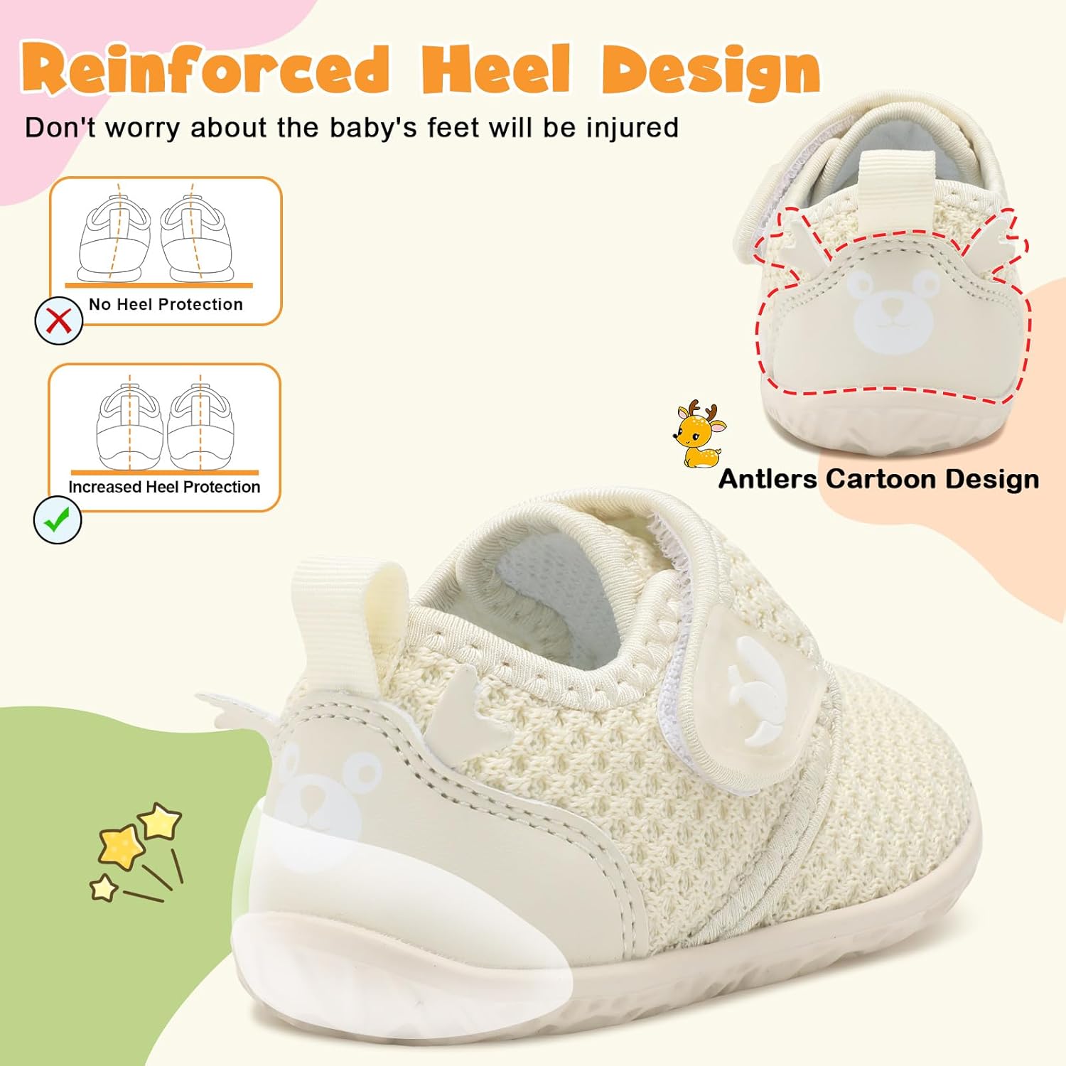 FEETCITY Baby Walking Shoes Barefoot Baby Shoes Infant Sneakers Newborn Crib Shoe Lightweight