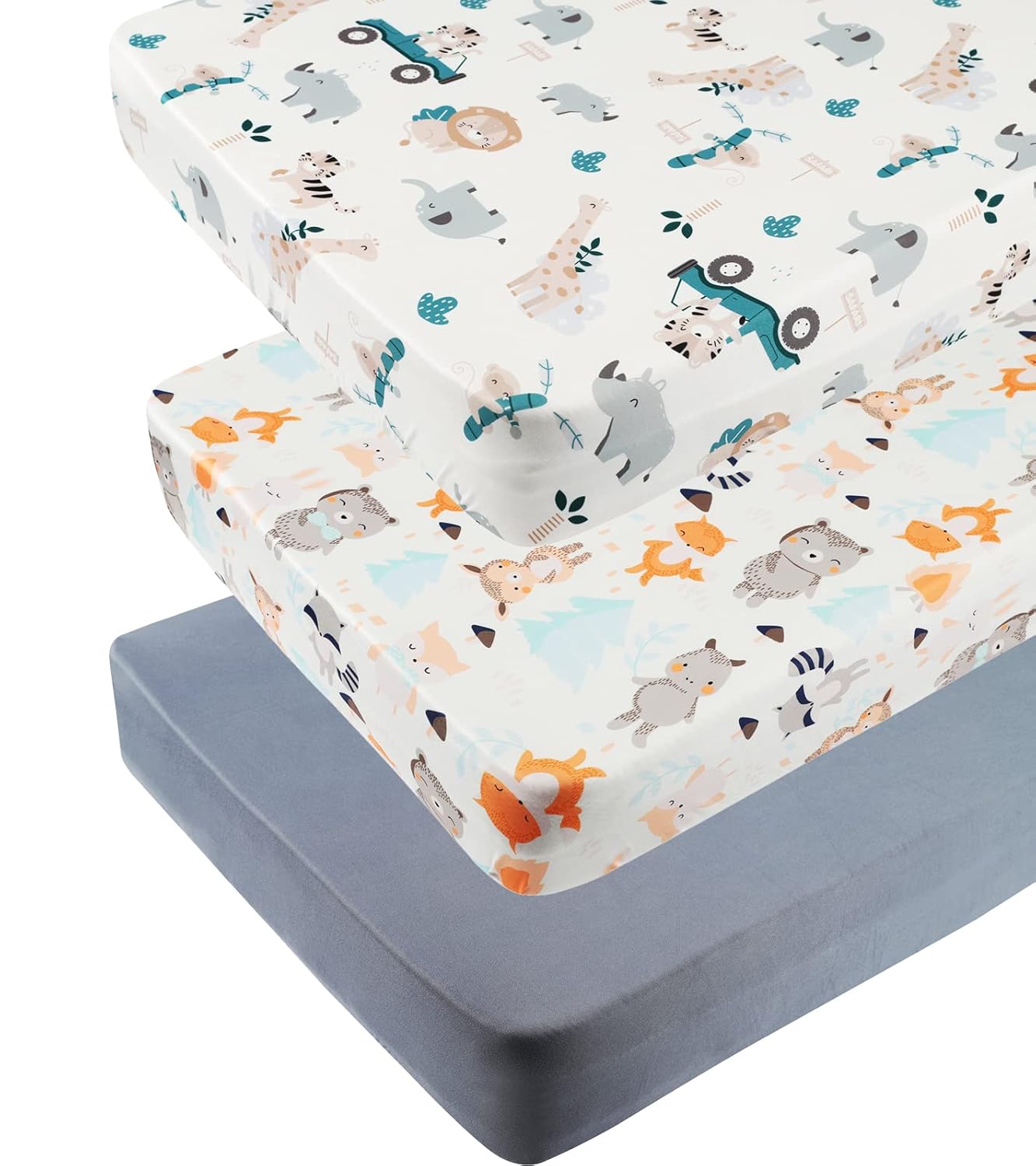 Pack n Play Sheet Stretchy Fitted Portable Mini Crib Sheets Set 3 Pack,Playard Sheets Convertible