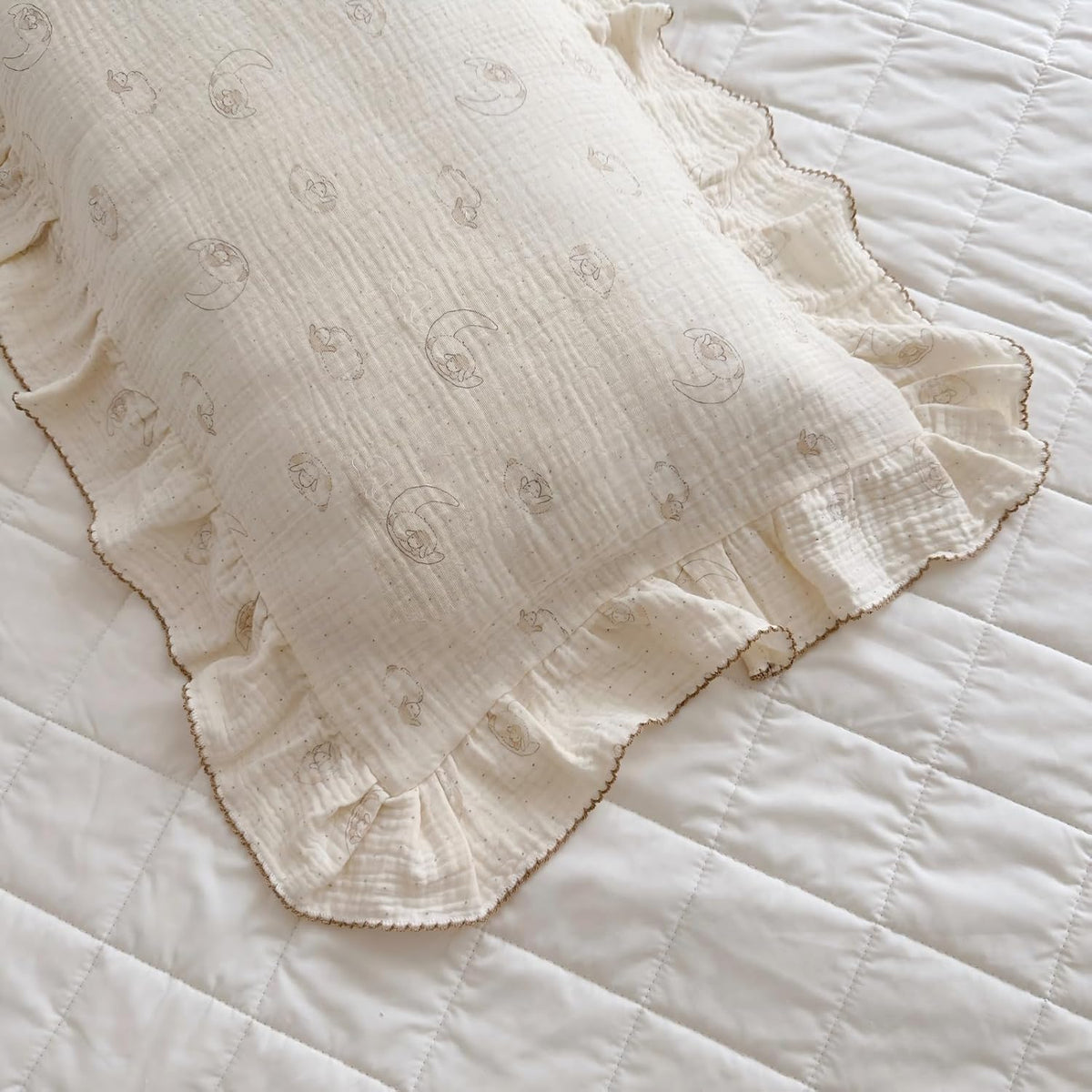 BuLuTu Muslin Kids Pillow Case Standard Size, 20"x26", Envelope Closure, 100% Cotton Pillow Cover